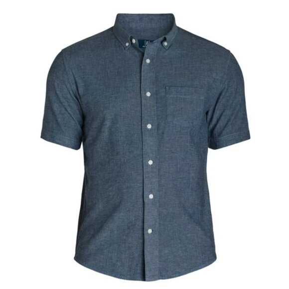 George Men's & Big Men's Short Sleeve Poplin Button-Up Shirt XL - Picture 2 of 2